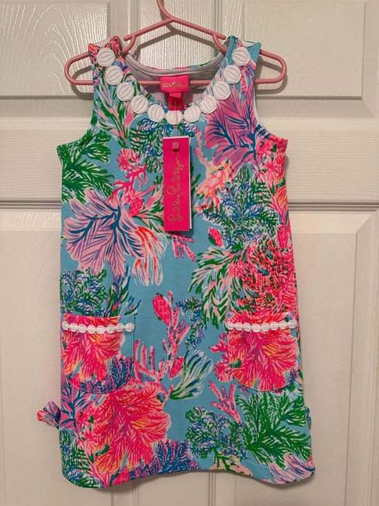 Lilly Pulitzer Other - Lilly Pulitzer Girls' Sleeveless Floral Shift Dress - Aqua, Hot Pink & Green